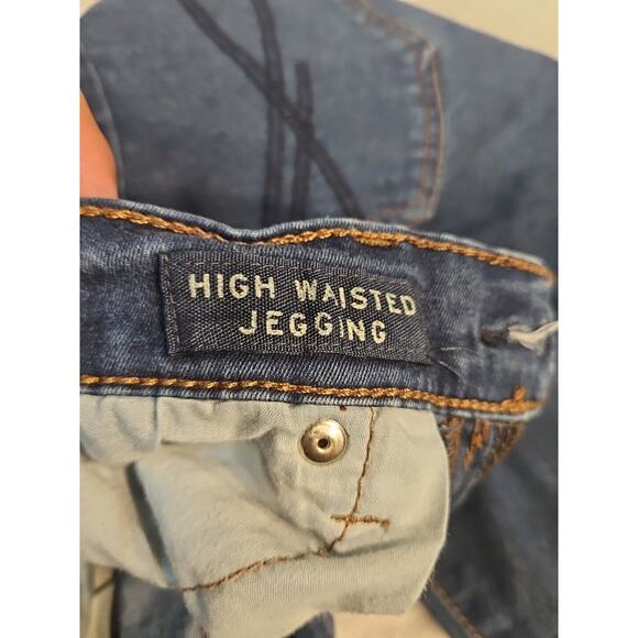 Aeropostale High Waisted Jegging Jeans Women's 8 Reg/Dark Blue Cotton Blend - Picture 4 of 10
